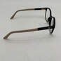 Womens VES 201 Beige Black RX Full-Rim Frame Oval Eyeglasses Frame image number 4