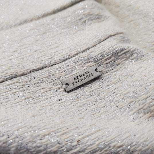 Armani Exchange Off-White Jacquard Crepe Studded Strapless Mini Dress Women's Size 14 image number 2
