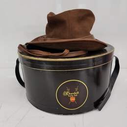 Brown Suede Hat w/ Churchill Hats Box