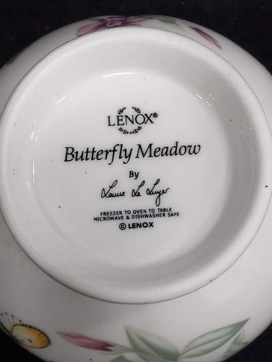Lenox Butterfly Meadows Pattern Ceramic Sugar Bowl & Creamer Dishes - IOB image number 8