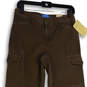 NWT Womens Brown Favorite Fit Flat Front Straight Leg Cargo Pants Size 4 image number 3