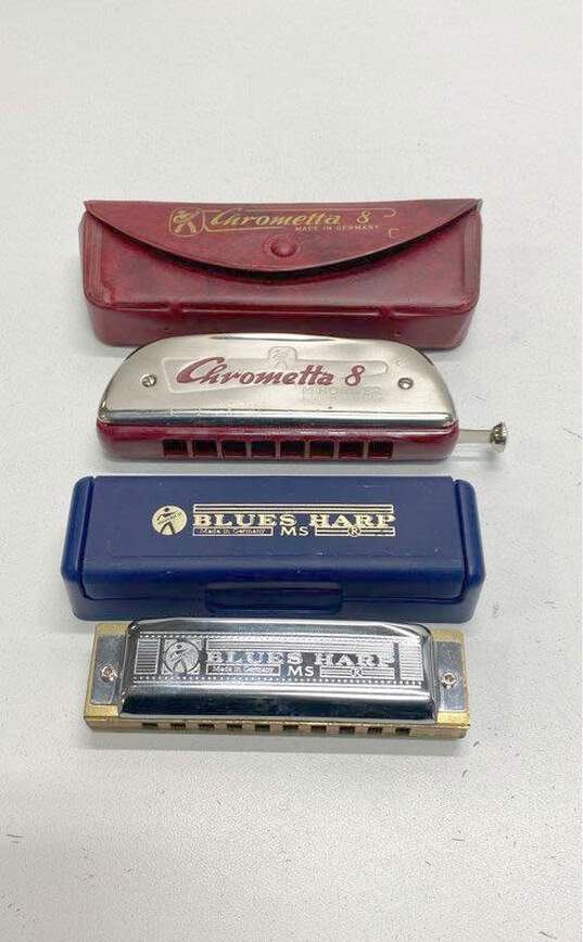 Harmonica Bundle Lot of 4 with Case Hohner image number 5
