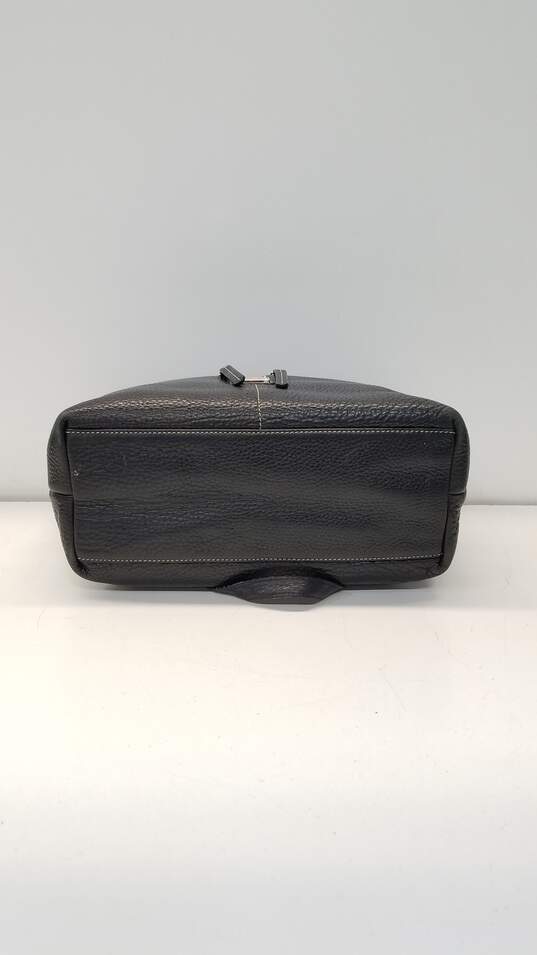 Dooney & Bourke Black Pebbled Leather Double Zip Pocket Tote Bag image number 4