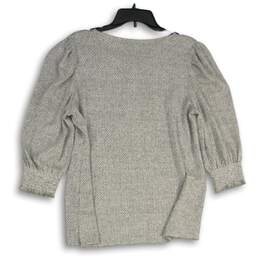 Peyton Primrose Womens Gray Round Neck 3/4 Sleeve Pullover Blouse Top Size L alternative image