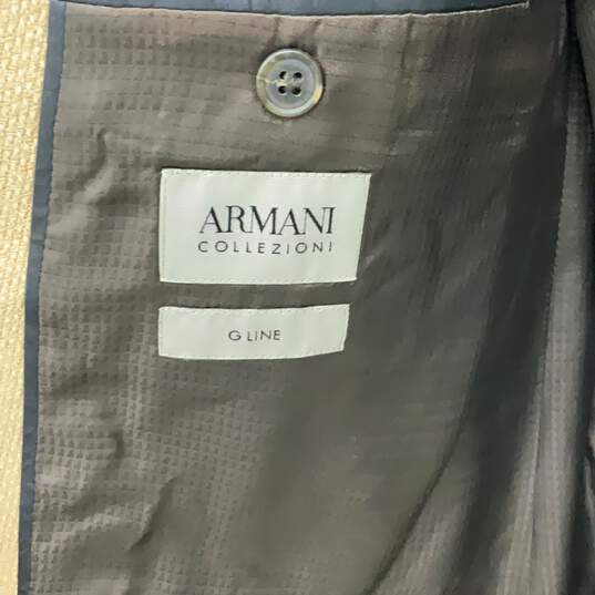 Armani Collezioni Mens Tan Notch Lapel Long Sleeve Two-Button Blazer Size 56/COA image number 5