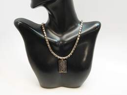 Designer Lois Hill 925 Sterling Silver Scrolled Pendant Necklace 49.7g