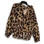 NWT Womens Multicolor Animal Print Long Sleeve Button Front Blouse Top Sz 6 image number 1