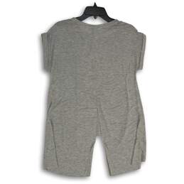 NWT Hippie Laundry Womens Gray Short Sleeve Slit Back Pullover T-Shirt Size S alternative image