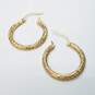 AAJ 14K Gold Diamond Cut Hoop Earrings Damage 1.6g image number 3