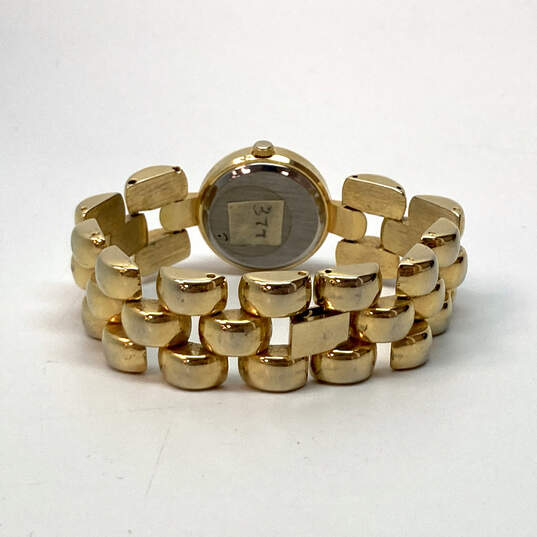 Designer Joan Rivers Classic Gold-Tone Rhinestone Black Dial Wrist Watch image number 4