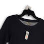NWT Womens Black Gray Round Neck Long Sleeve Knitted Pullover Sweater Sz S image number 3