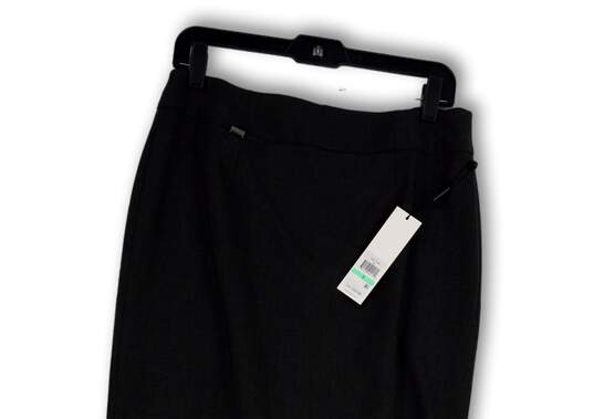 NWT Womens Black Stretch Back Zip Knee Length Straight & Pencil Skirt Sz 8 image number 3