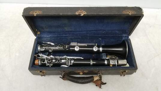 Vintage Zyloid Pan-American Open Hole Clarinet With Case image number 1