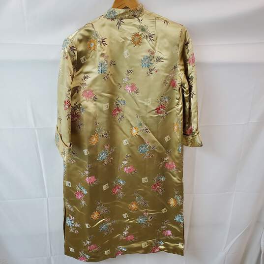 Vintage Peony Shanghai China Gold Multicolor Duster Coat in Size 38 image number 4