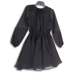 NWT Womens Black Pleated Balloon Sleeve Pullover Fit & Flare Dress Size XS alternative image