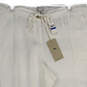 NWT Womens White Flat Front Cargo Pocket Drawstring Capri Pants Size XL image number 3