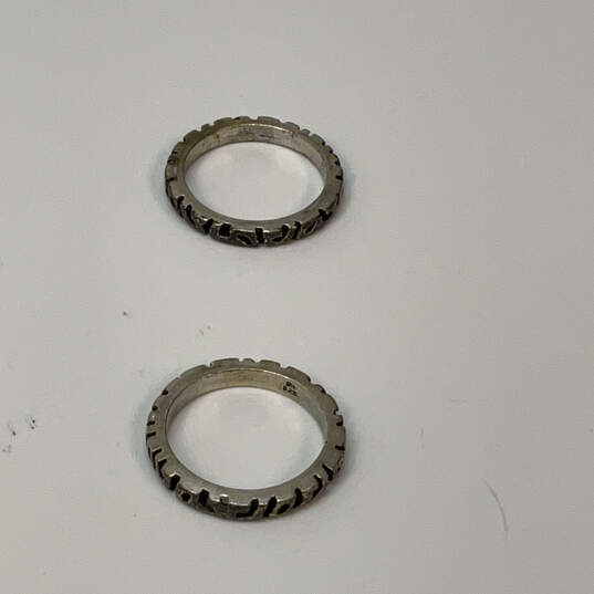 Designer Silpada 925 Sterling Silver Scrolled Filigree Band Ring Set image number 3