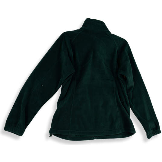Womens Green Long Sleeve Mock Neck Pockets Full-Zip Jacket Size Large image number 2