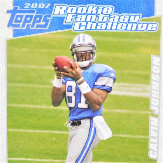 2007 HOF Calvin Johnson Topps Rookie Fantasy Challenge Detroit Lions image number 2