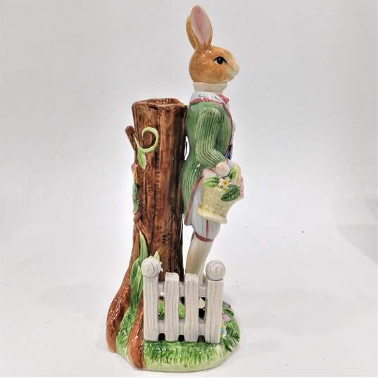 Vintage Fitz and Floyd Old World Rabbit Candlestick Holder Gentleman Bunny image number 5
