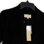 NWT Womens Black Ribbed Knitted Open Front Cardigan Sweater Size XS image number 3