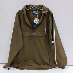 Adidas Blocked Anoark Green/Brown And White Pullover Jacket Men's Size M NWT