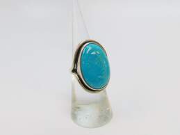 Artisan Sterling Silver Oval Turquoise Ring 9.3g