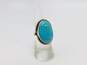 Artisan Sterling Silver Oval Turquoise Ring 9.3g image number 1
