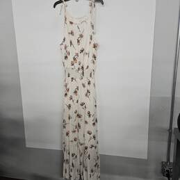 Ivory Floral Print Sleeveless Dress alternative image