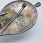 Vintage Sterling Silver Abalone Inlay Leaf Brooch 12.1g image number 5