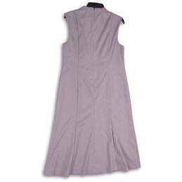 Ann Taylor Womens Purple Round Neck Sleeveless Back Zip Sheath Dress Size 12 alternative image