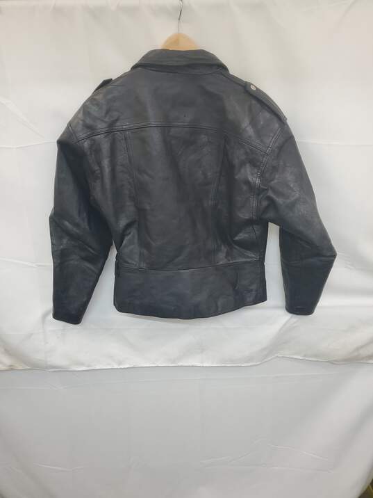 Mn LA Studio Leather Jacket Zip Up Sz M Korea image number 3