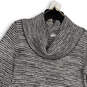 Womens White Black Striped Cowl Neck Long Sleeve Pullover Sweater Size S image number 3