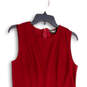 Womens Red Round Neck Sleeveless Back Zip Fit And Flare Dress Size Large image number 3