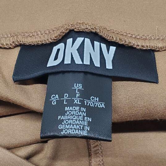DKNY Stretch Tapered Leg Brown Pants Size L image number 3