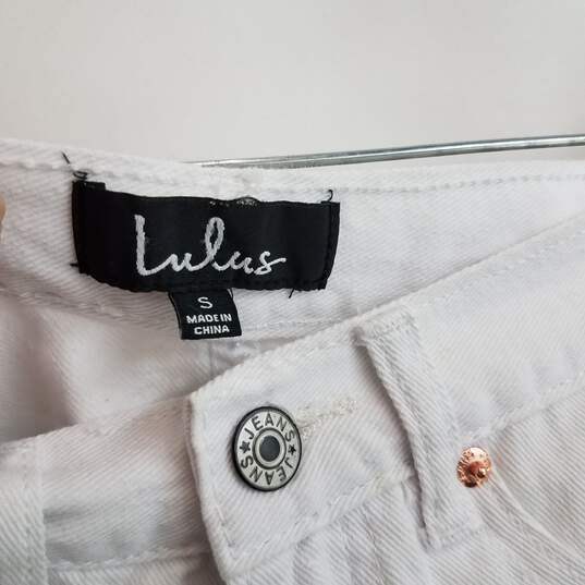 Lulus white high waisted distressed denim shorts S image number 2
