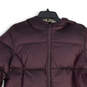 Womens Purple Long Sleeve Hooded Full-Zip Puffer Jacket Size XXL image number 3