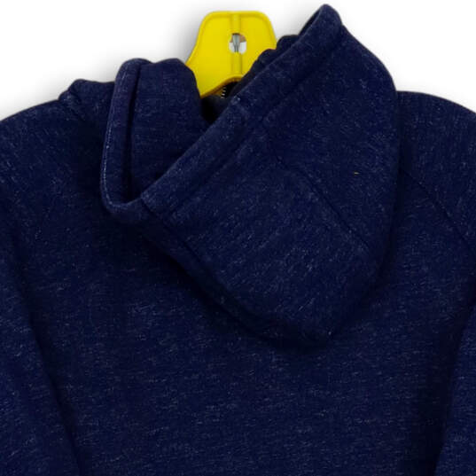 Womens Blue Heather Long Sleeve Pockets Logo Full-Zip Hoodie Size Medium image number 4