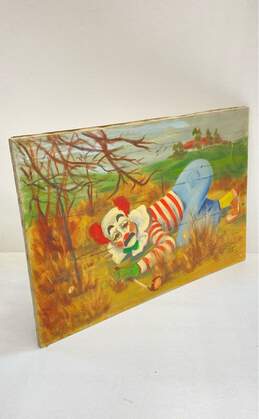 Original Art Pauma Valley Golfer Clown Vintage Oil on Canvas Signed Jane alternative image