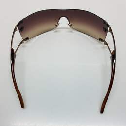 AUTHENTICATED Versace Mod Brown Shield Rimless Sunglasses alternative image