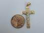 14K Yellow Gold Etched Crucifix Pendant 2.8g image number 4