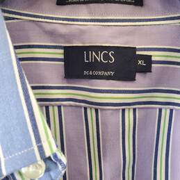 Lincs Men Blue Striped Dress Shirt XL NWT alternative image