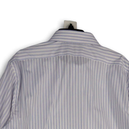 NWT Mens White Blue Striped Spread Collar Long Sleeve Button-Up Shirt Sz XL image number 4