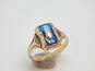 Vintage 10k Yellow Gold Blue Glass Class Ring 3.6g image number 6