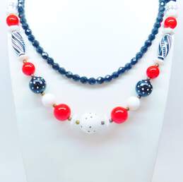 Vintage & Lisner Goldtone Red Black & White Polka Dot & Checkered & Crystals Beaded Necklaces & Enamel Mod Flower Lady Bug Earrings 131g alternative image