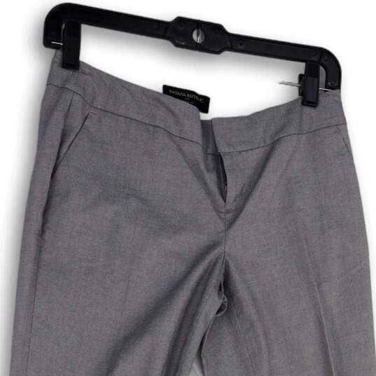 Womens Gray Slash Pockets Flat Front Straight Leg Dress Pants Size 00P image number 3