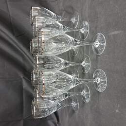 9 Piece Set of Metal Rimmed Red Wine Glasses