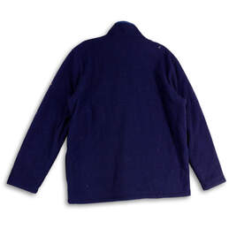 NWT Mens Blue Quarter Zip Mock Neck Long Sleeve Pullover Sweater Size XL alternative image