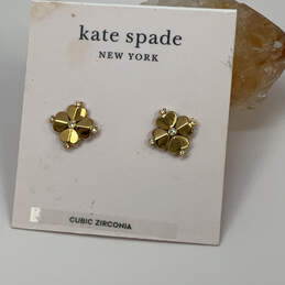 Designer Kate Spade Gold-Tone Cubic Zirconia Stone Flower Stud Earrings alternative image