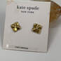 Designer Kate Spade Gold-Tone Cubic Zirconia Stone Flower Stud Earrings image number 2